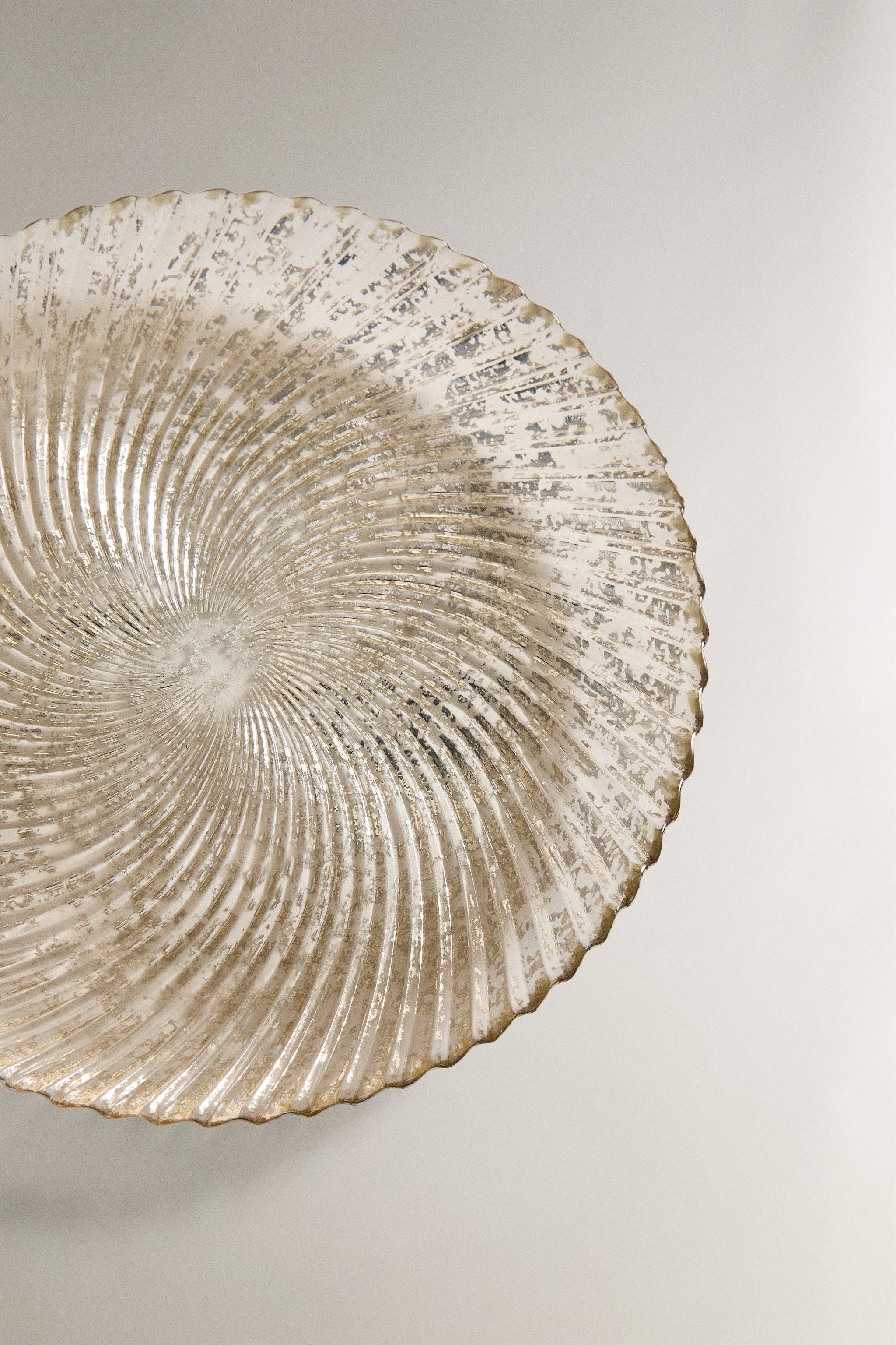 CHRISTMAS SHINY GLASS DESSERT PLATE